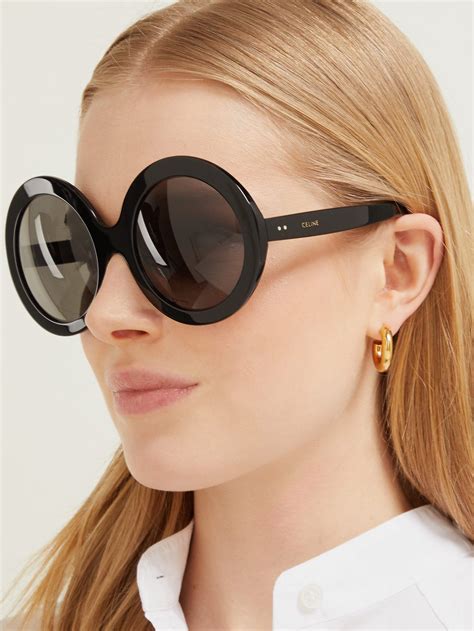 celine black round glasses|CELINE Eyewear Sunglasses for Women .